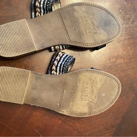 Blowfish Malibu Women's Black and Brown Embellished Sandals - Picture 3 of 4